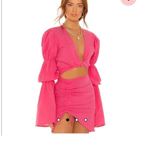 Bananhot x Revolve Pink 2 Piece Set XS Top S Skirt Like New - Picture 2 of 10